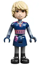 Minifigurka: DP137:  Kristoff - Dark Blue Tunic, Black Boots and Sand Blue Sleeves, Black Grin
