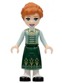 Minifigurka: DP160:  Anna - Dark Green Skirt with Flowers, Sand Green Vest, Light Aqua Sleeves