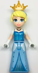 Minifigurka: DP168:  Cinderella - Bright Light Blue and Metallic Light Blue Dress, Medium Blue Top, Pearl Gold Tiara