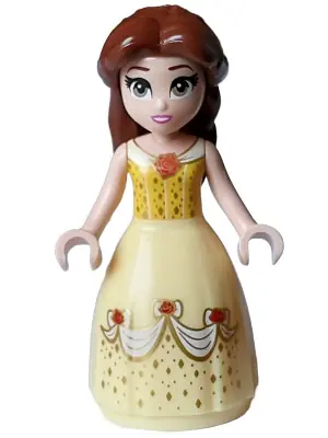 DP174:  Belle - Dress with Red Roses, no Sleeves, Dark Pink Lips, Open Mouth, Long Eyelashes