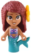 Minifigurka: DP178:  Ariel, Mermaid (Medium Nougat) - Micro Doll, Bright Light Orange Flower
