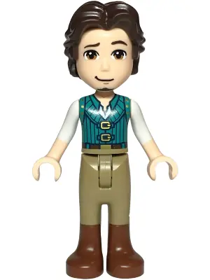 DP187:  Flynn Rider - Mini Doll, Dark Turquoise Vest, Thin Hinge