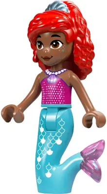 DP193:  Ariel, Mermaid (Medium Brown) - Magenta Top, Medium Azure Tail