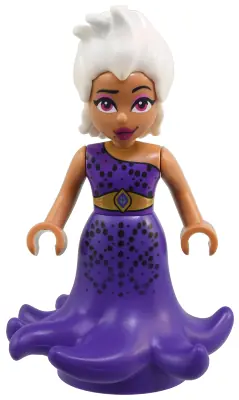 DP195:  Ursula (Medium Nougat) - Mini Doll, Dark Purple Dress