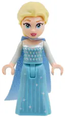 Minifigurka: DP197:  Elsa - Medium Azure Dress, Medium Blue Long Narrow Glitter Cape, Open Smile