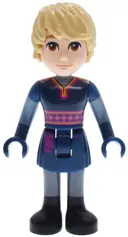 Minifigurka: DP208:  Kristoff - Dark Blue Tunic, Black Boots and Sand Blue Sleeves, Medium Nougat Smile