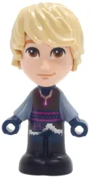 Minifigurka: DP229:  Kristoff - Micro Doll, Dark Brown Shirt, Dark Blue Shorts, Closed Mouth Grin
