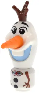 Minifigurka: DP234:  Olaf - Micro Doll, Bright Light Blue Mouth, Leaf Bow Tie
