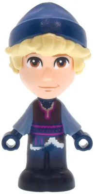 DP236:  Kristoff - Micro Doll, Dark Brown Shirt, Dark Blue Shorts and Beanie, Closed Mouth Grin