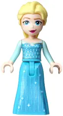 Minifigurka: DP240:  Elsa - Medium Azure Dress, Medium Blue Long Narrow Glitter Cape, Smirk Narrow