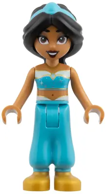 DP241:  Jasmine - Top with Sparkles and Gold Trim, Open Mouth, Plain Tiara