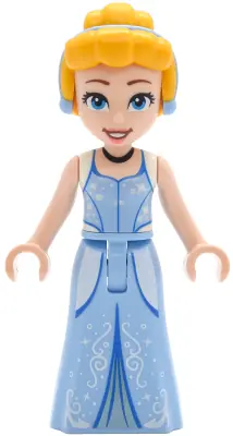 DP245:  Cinderella - Bright Light Blue and Metallic Light Blue Dress, Bright Light Orange Hair, Reddish Brown Eyebrows