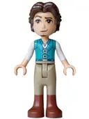 Minifigurka: DP252:  Flynn Rider (Medium Tan) - Mini Doll, Dark Turquoise Vest, Thin Hinge