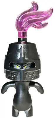 DRM002:  Grimspawn - Black Helmet Castle Closed, Trans-Dark Pink Plume