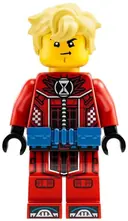 Minifigurka: DRM027:  Cooper - Red Racing Suit, Blue Utility Belt, Hair