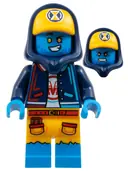 Minifigurka: DRM060:  Logan - Minifigure, Dark Blue Jacket, Bright Light Orange Cap