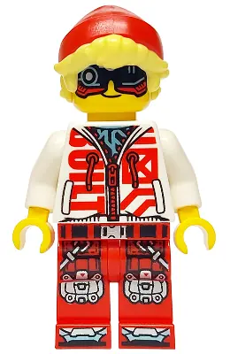 DRM069:  Cooper - Black Visor, White Hoodie, Red Legs