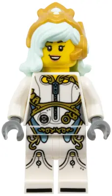 DRM093:  Astrid - White Outfit, Light Aqua Hair, Gold Crown