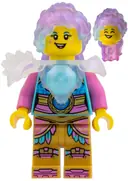 Minifigurka: DRM111:  Izzie - Satin Trans-Clear Armor with Satin Trans-Light Blue Gem