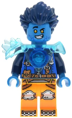 DRM114:  Logan - Trans-Light Blue Shoulder Armor, Bright Light Orange Legs and Dark Blue Round Tile