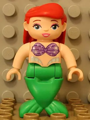DUPMERMAID01:  Duplo Figure, Disney Princess, Ariel, Bright Green Tail (Mermaid) (6044057 / 6137858)