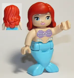 DUPMERMAID02:  Duplo Figure, Disney Princess, Ariel, Medium Azure Tail (Mermaid)