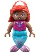 Minifigurka: DUPMERMAID03:  Duplo Figure, Disney Princess, Ariel, Medium Azure and Metallic Pink Tail (Mermaid) (6490064)