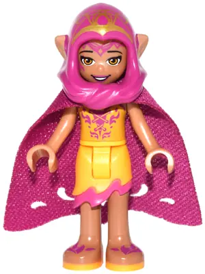 ELF022:  Azari Firedancer - Bright Light Orange with Long Cape and Hood