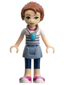Minifigurka: ELF034B:  Emily Jones - Sand Blue Skirt, Calf Length Leggings, Amulet