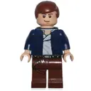 Minifigurka: Han Solo, Dark Blue Jacket, Reddish Brown Legs