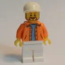 Minifigurka: Orange Torso, White Legs, White Cap