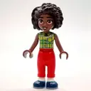 Minifigurka: Aliya - Lime and Bright Green Tartan Shirt, Red Pants