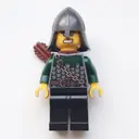 Minifigurka: Dragon Knight, Archer, Dark Green, Helmet, Quiver (Pearl Titanium)