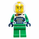 Minifigurka: Astronaut, White Spacesuit, Bright Green Legs, Sphere Helmet