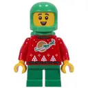 Minifigurka: Elf - Red Torso, Green Legs, Space Helmet
