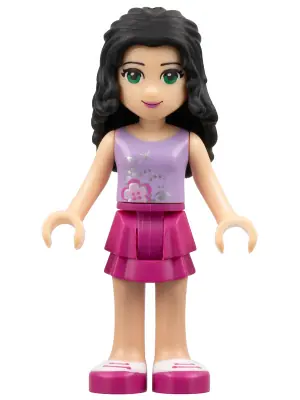 FRND0001:  Friends Emma - Magenta Layered Skirt, Lavender Top