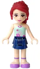 Minifigurka: FRND0005:  Friends Mia - Dark Blue Layered Skirt, Light Aqua Halter Neck Top