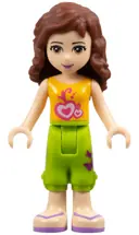 Minifigurka: FRND0006:  Friends Olivia (Light Nougat) - Lime Cropped Trousers, Orange Top