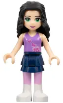 Minifigurka: FRND0007:  Friends Emma - Dark Blue Layered Skirt, Medium Lavender Top, White Boots