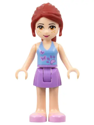 FRND0009:  Friends Mia - Medium Blue Top with 2 Butterflies, Medium Lavender Skirt