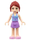 Minifigurka: FRND0009:  Friends Mia - Medium Blue Top with 2 Butterflies, Medium Lavender Skirt