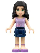 Minifigurka: FRND0011:  Friends Emma - Dark Blue Layered Skirt, Lavender Top