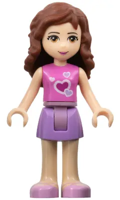 FRND0017:  Friends Olivia (Light Nougat) - Medium Lavender Skirt, Dark Pink Top