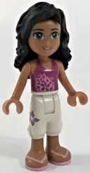 Minifigurka: FRND0026:  Friends Ella - Magenta Halter Top with Flowers, White Cropped Trousers, Bright Pink Sandals