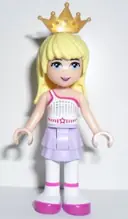 Minifigurka: FRND0038:  Friends Stephanie - Lavender Layered Skirt, White Top with Star Belt, Gold Tiara