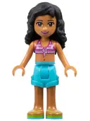 Minifigurka: FRND0039:  Friends Kate - Medium Azure Shorts, Striped Bikini Top
