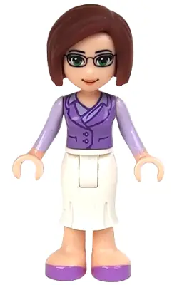 FRND0044:  Friends Ms. Stevens - White Long Skirt, Medium Lavender Vest