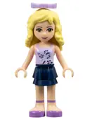 Minifigurka: FRND0049:  Friends Danielle - Dark Blue Layered Skirt, Lavender Top, Bow