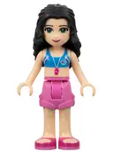 Minifigurka: FRND0063:  Friends Emma - Dark Pink Shorts, Bikini Top With Whistle, Bow