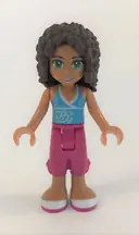 Minifigurka: FRND0078:  Friends Andrea - Magenta Cropped Trousers, Medium Azure Top with White Trim